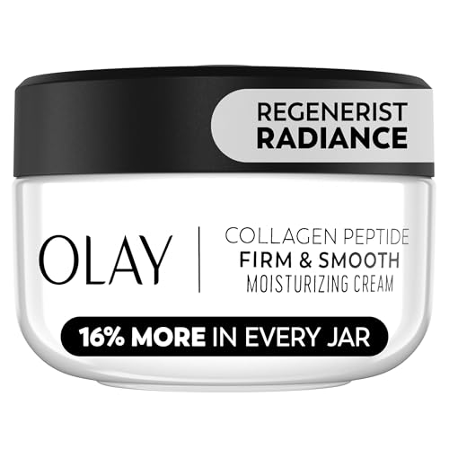 Olay Regenerist Radiance Collagen Peptide Face Moisturizer: Firm & Smooth Cream - Fragrance-Free, Hydrating, Firming, Anti-Aging & Anti-Wrinkle - 2 Oz