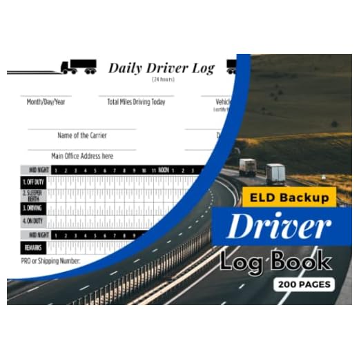ELD Backup Driver Log Book: Daily ELD Backup Logs & Inspection Reports for Truck Drivers, 200 Single-sided pages, Large Print & Compact Size 8.25"x6"