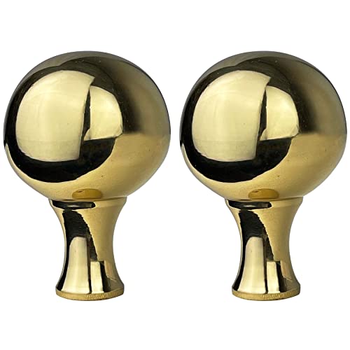 Image of Royal Designs, Inc. Large Ball Lamp Finial (Polished Brass - Pack of 2)