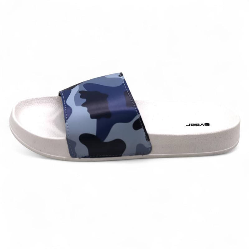 Image of SVAAR Men's Camouflage Printed Slides | Soft Cushioned Slip-On Slippers for Casual, Indoor & Outdoor Use