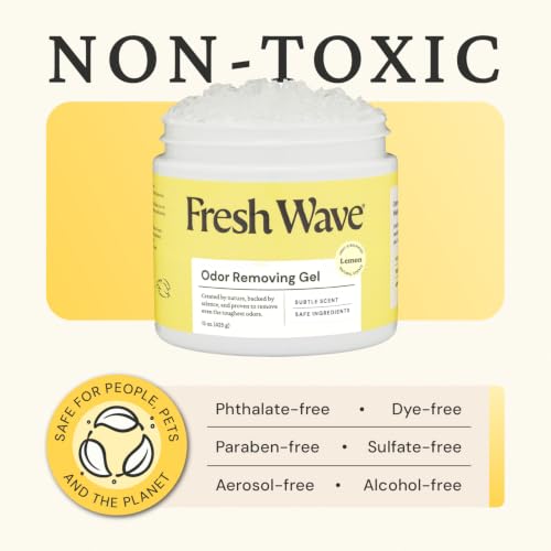 Image of Fresh Wave Lemon Odor Removing Gel, 15 oz. | Odor Absorbers for Home | Safer Odor Relief | Natural Plant-Based Odor Eliminator | Every 15 oz. lasts 30-60 Days | For Cooking, Trash & Pets
