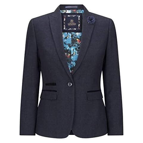Blazer Femme TruClothing Tweed Bleu Marine Cover