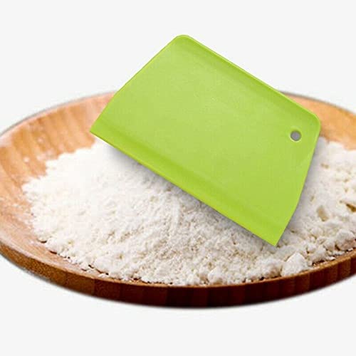1Pcs Plastic Pizza Cutter,Cake Pastry Slicer Multipurpose Dough Cutter Flexible Scraper Chopper For Kitchen(Green) #TOP4