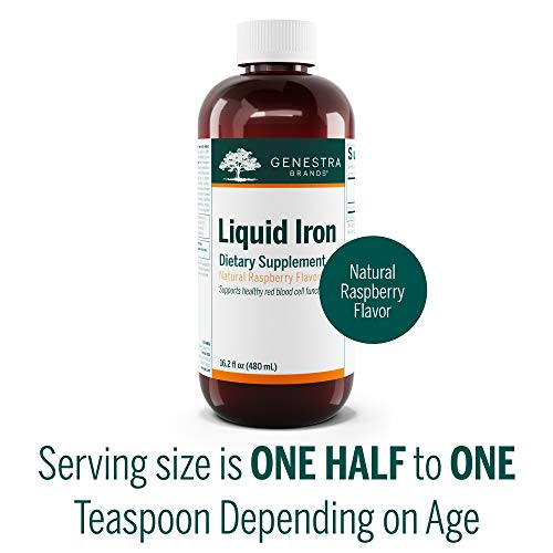 Genestra Brands Liquid Iron | Colloidal Mineral Supplement | Natural Raspberry Flavor | 16.2 Fl. Oz. #TOP3
