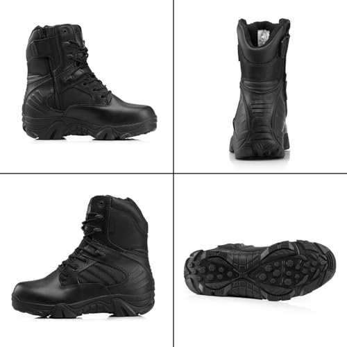 Tactical Combat Boots with Side Zipper | Waterproof, Slip-Resistant, Lightweight Military Boots for Hiking, Trekking, & Work2