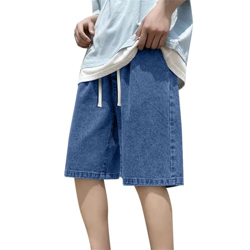 Short en jean pour homme court taille haute élastique - Bermuda d'été léger