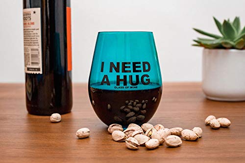 "I Need A Huge Glass Of Wine" Stemless Wine Glass | Oversized Glass Cup | Funny Drinkware For Tea, Coffee, Cocktails, Hot And Cold Beverages | Holds 20 Ounces #TOP5
