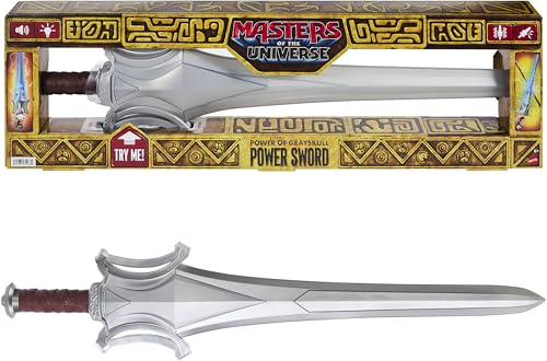 Masters of the Universe 2026 Movie, He-Man Powers of Grayskull Sword with Lights Dialogue Sounds & Vibration Effects, 27 Inch Role Play Toy