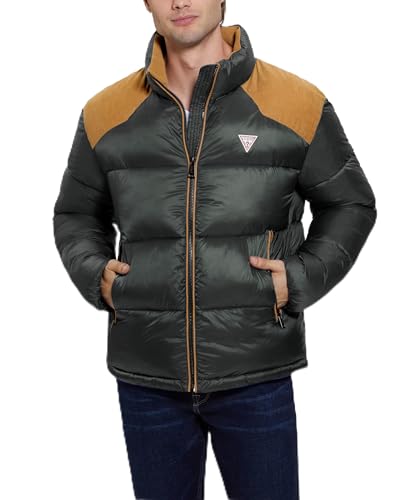 GUESS Men's Larry Fabric Block Puffer Jacket