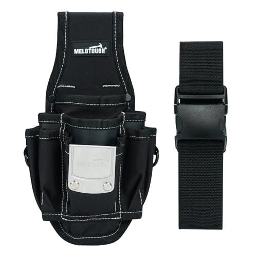Image of MELOTOUGH Pocket Tool Belt Pouch-Small Tool Pouch with Quick Release Belt Clip,Clip on Larger Pockets & Loop, Clip on-Tool Holder Accessory