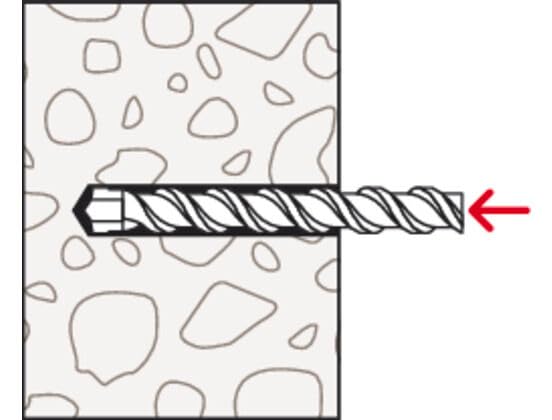 Image of fischer S6 Universal Wall Anchors for Concrete and Solid Masonry, 1 /4 inch x 1-3 /16 inch (6 x 30 mm), Rimless Nylon, Two-Direction Expansion - 100 Units