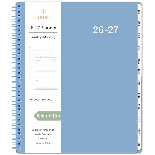 Agenda 2026 planificador académico semanal mensual 8.5 x 11 azul