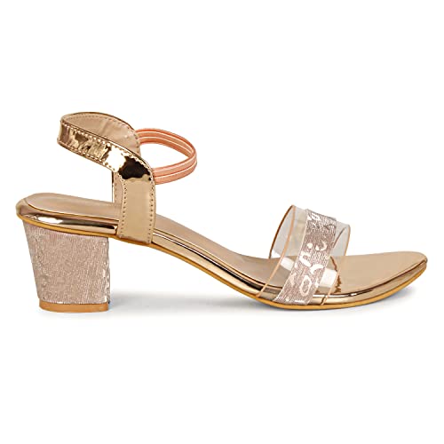 Image of Smart & Sleek Transparent Block Heels Sandals for Women & Girls-AB55