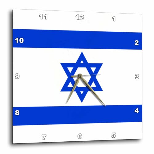3dRose DPP_204040_2 Print of Proud Flag of Israel Wall Clock, 13 by 13"