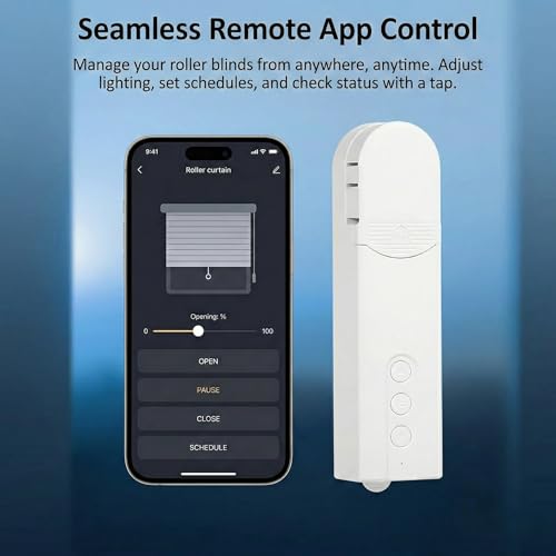 Image of Right Choice Built-in WiFi Smart Curtain Robot Motor with Remote Control, White, Automated Blinds Opener, Alexa, Siri, and Google Enabled