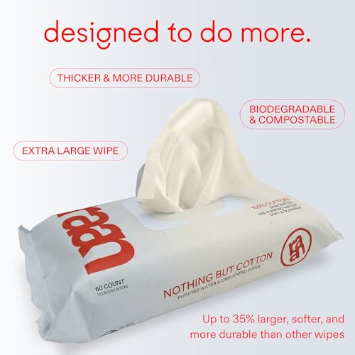 Image of Raan, 100% Cotton Baby Wipes, Unbleached, 99% Purified Water, Fragrance Free, EWG verified, Made for Sensitive Skin, Naturally Soft and Durable, 12 pack, 720 Count