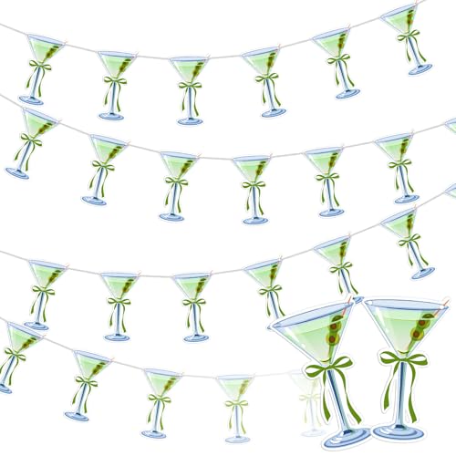 Image of Dispowreath 4 Pcs Dirty Martini Party Banner Bar Themed Bachelorette Party Decorations Hanging Sign for Espresso Martini Birthday a Tini Bit Older Decorations