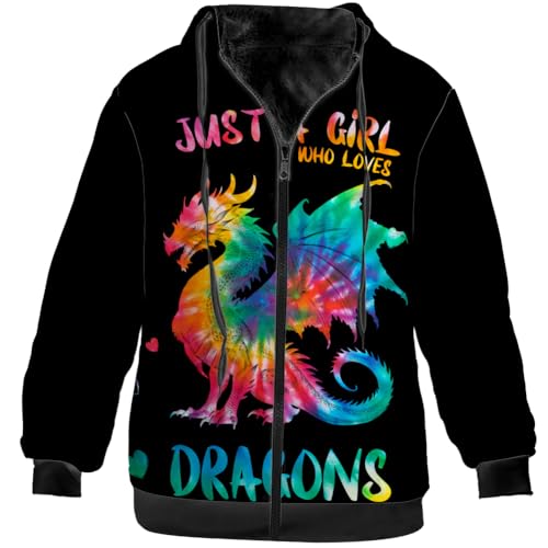 Dragon Book Jacket for Men Women Dragon Coat Hoodied Sweatshirts Zip Up Hoodies Gifts for Boys Girls2