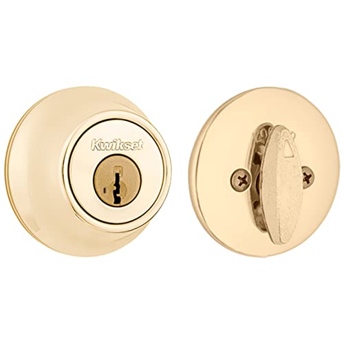 Kwikset 660 Single Cylinder Deadbolt Featuring Smartkey® In Polished Brass #TOP3