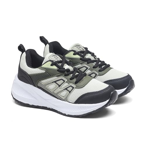 Image of ASIAN Adventure-56 Kids Running Shoes | Stylish Sports Sneakers with Memory Foam, Breathable Mesh Shoes | Anti-Slip Grip Sole for Daily Use, School & Travel(BLKOLIVPIS)-UK 2