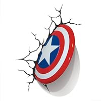 Light 816733002187 Wandleuchte Marvel Captain America-Schild von 3D FX, Rot, Weiß und Blau