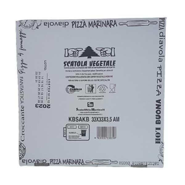 Scatola per Pizza, Contenitore da Asporto in Cartone, 40 cm, Grigio, Design Vintage, Offerta esposta per 100 cartoni di pizza