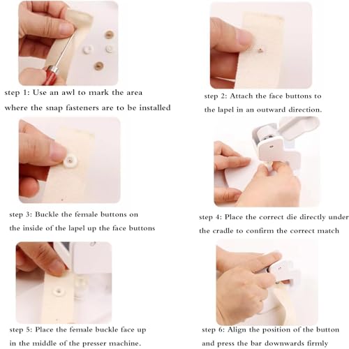 Outil d'installation de bouton-pression sans couture avec matrices de précision