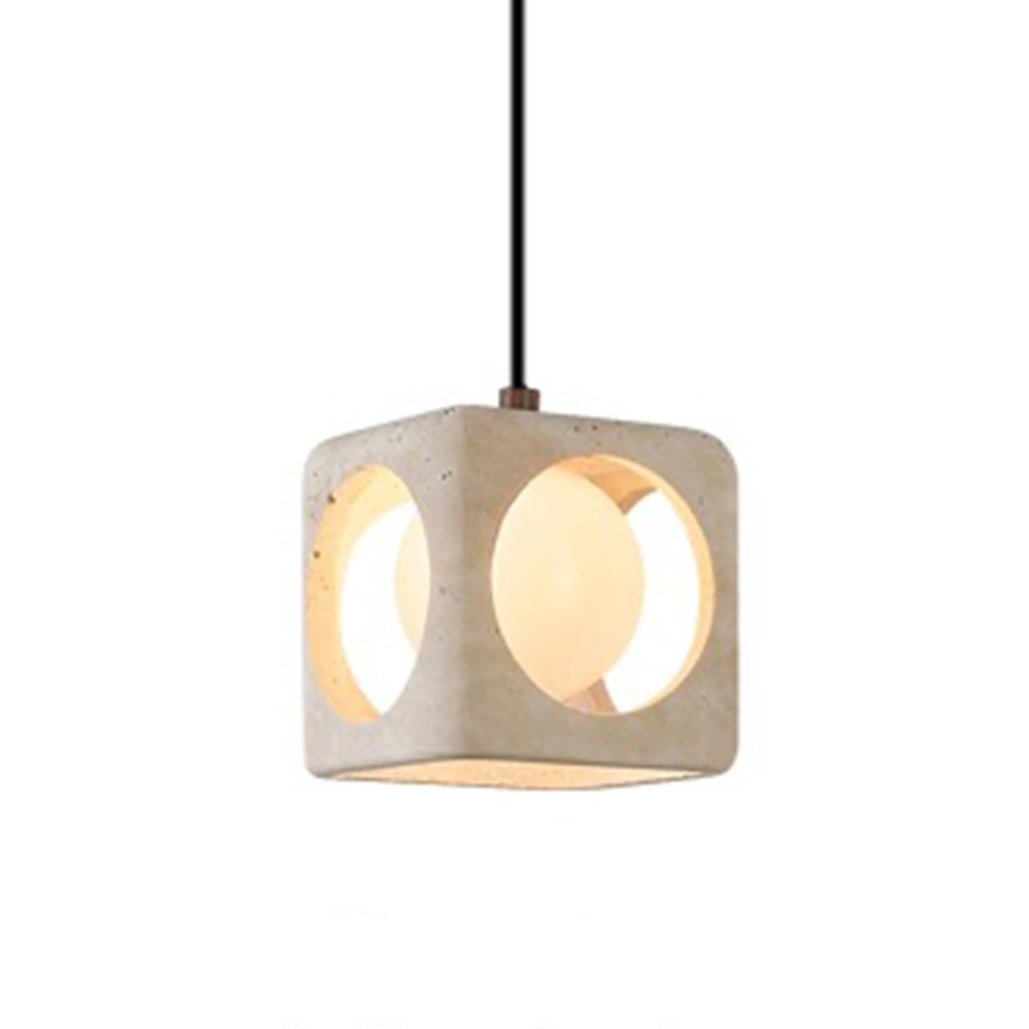 Lampa Wisząca Z Kwadratowym Prętem Z Trawertynu Hollow
