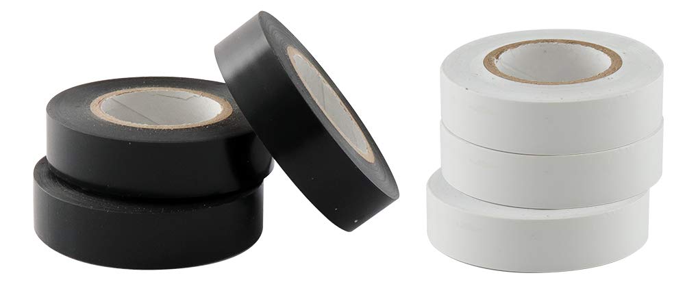 CORA 6 Nastri isolanti 15 mm x 10 m Neri Bianchi