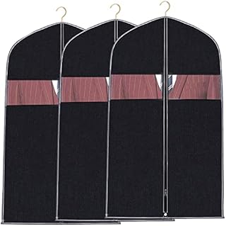 Garment Bag Suit Bag Storage,Yohencin Breathable Suit Carriers For Men Travel 40 inch 3 Pcs Jacket Closet Storage with Clear Transparent Window for Suit Coat Covers Clothes Bags