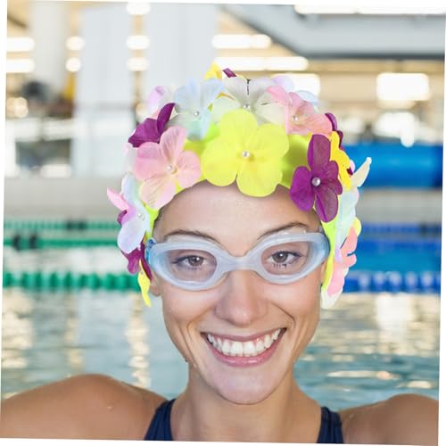 Bonnet de bain femme adulte Hemobllo : fini les cheveux mouillés grâce au motif floral étanche - 5