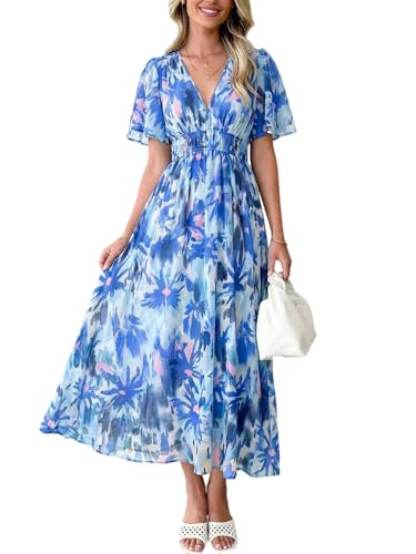 Image of Flessibili Womens Summer Floral Maxi Dress Wedding Guest Party Long Dresses 2026