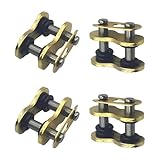 520HV 520 Chain Master Link, Heavy Duty Rust-proof Oil Sealed Chain with Sealing Ring, Metal Forged Shock Absorbing Connecting Links with Special Pin Hole, for Most Motorcycle Dirt Bikes (Gold)