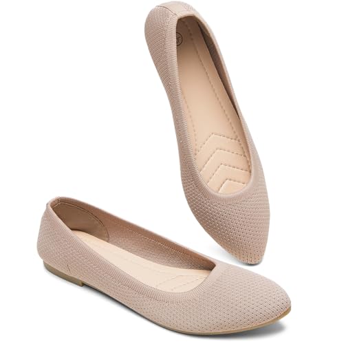 Image of BABUDOG Women's Mesh Flats Shoes Pointed-Toe Dress Shoes for Women Black Flats Comfortable Memory Foam Flats