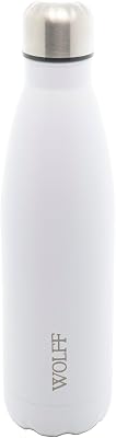 WOLFF - Garrafa Térmica de Aço Inox Branca com Parede Dupla - 500ml - Linha Ice