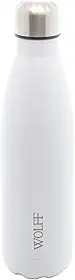 WOLFF - Garrafa Térmica de Aço Inox Branca com Parede Dupla - 500ml - Linha Ice