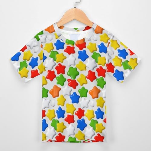 Yellow UFO Kids Girls 100% Cotton T-Shirts Casual Short Sleeve Crewneck Tees 3-16 Years3