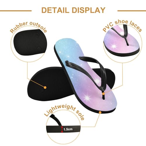 CEBUGI Unisex Flip Flop -Flat Sandal -NonSlip Couple Slippers -Natural Rubber Foam Soles Ultimate Comfort and Durability for Indoor Outdoor|Blue Purple Gradient Background2