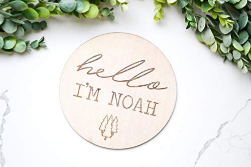 Baby Announcement Sign Baby Hospital Sign Wood Baby Plaque Newborn Sign for Hospital Photo Prop Baby Boy Reveal Baby Photo Props Baby Sign