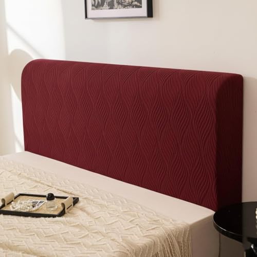 Image of HOMETHREADS Stretchable Lycra /Velvet Headboard Cover | Soft, Dust-Proof & Wrinkle-Resistant Bed Back Protector | Fits Leather, Wooden & Fabric Bedsides | for 5ft to 5.5ft Beds | (Maroon, 150x65cm)