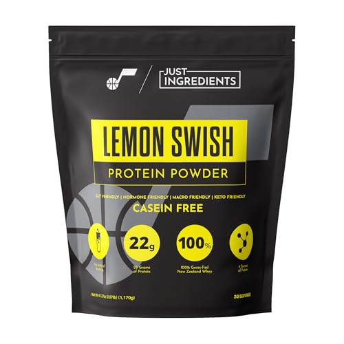 Image of JUST INGREDIENTS Lemon Swish Protein Powder - Grass-Fed Whey, Lemon Flavor - 1.44 lb,