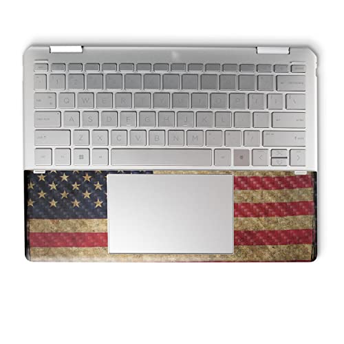 Image of MightySkins Carbon Fiber Skin Compatible with HP Spectre x360 14 inch (2022) Full Wrap Kit - Vintage Flag | Protective, Durable Textured Carbon Fiber Finish | Easy to Apply | Made in The USA