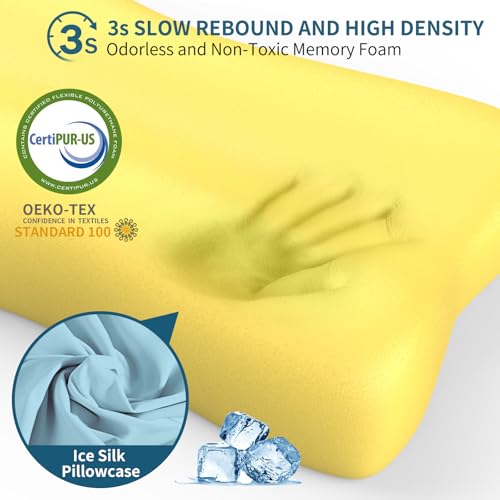 image for Polovo Cervical Neck Pillow, Contour Memory Foam Pillows for Neck Pain