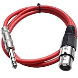 Seismic Audio Speakers XLR Female to ¼” TRS Patch Cables, 2 Feet