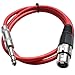 Seismic Audio - SATRXL-F3 - Red 3' XLR Female to 1/4" TRS Patch Cable