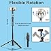 Extendable Auto Face Tracking Tripod Phone Stand, 360° Rotation Phone Stand with Light Tripod with Wireless Remote Cell Phone Smart Cameraman Shooting for Video, Vlog, Live Stream