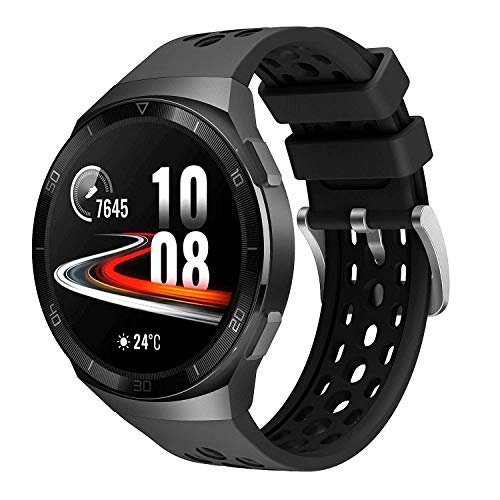 Keweni Armband Kompatibel mit Huawei Watch GT 2e, Silikon Quick-Fit Ersatz Armbänder für Huawei Watch GT2e (Schwarz Schwarz) Cover