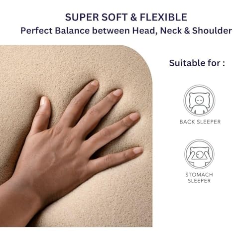Image of Wakefit Memory Foam Pillow | 1 Year Warranty | Orthopedic Pillows for Neck Pain, Pillow Memory Foam, Memory Pillow for Sleeping (21 x 15 x 2.5 inch, Set of 1 - Dark Grey, Small - Slim)