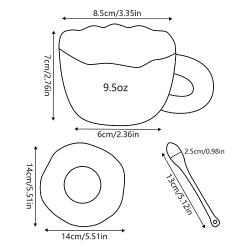 Starluckint Porcelain Cappuccino Cups With Saucers, Hand Painted Checkerboard Coffee Cup With Saucer, Ceramic Coffee Mug, For Office And Home, Dishwasher And Microwave Safe Latte Tea Milk-9.5Oz(Brown) #TOP1