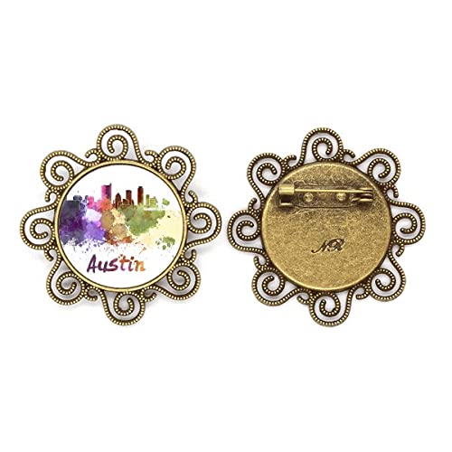 Broche fleur aquarelle Austin, bijou raffiné aux finitions artistiques
